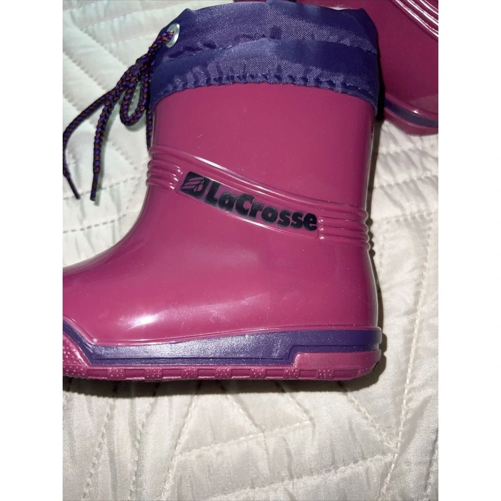 LaCrosse Turbo II Youth Rain Boots Size 6 Rose Purple Insulated Waterproof NWT